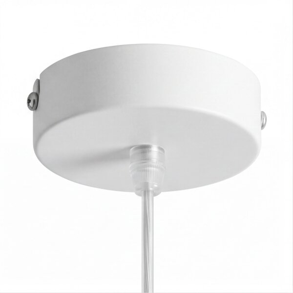 Weiße Hängelampe Kugelschirm E27 Glas Metall blendarm
