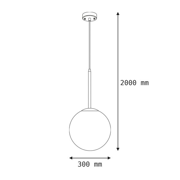 Weiße Hängelampe Kugelschirm E27 Glas Metall blendarm