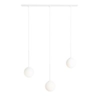 Lange Pendelleuchte Wei&szlig; Metall 80 cm E14 blendarm