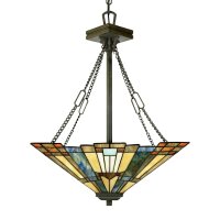 Elegante Tiffany Pendelleuchte Buntglas kürzbar