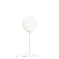 Tischlampe blendarm Glas Metall Weiß E14 Ø14...