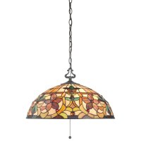 Tiffany Pendelleuchte FARFALLA 6 Bronze kürzbar