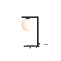 Kleine Tischlampe Schwarz Wei&szlig; Glas Kugel 49 cm...