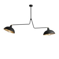 Verstellbare Deckenlampe 2-flammig Schwarz L:113 cm E27