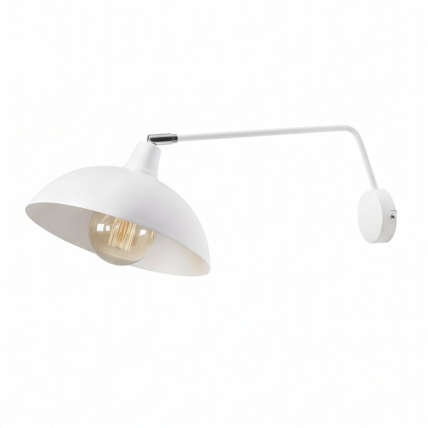 Flexible Wandleuchte Weiß Metall T:60 cm E27 Loft