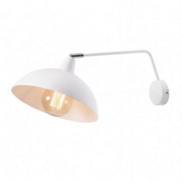 Flexible Wandleuchte Weiß Metall T:60 cm E27 Loft