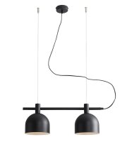 Hängeleuchte 2-flammig E27 Schwarz Metall 52 cm lang