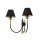 Loft Wandlampe blendarm Stoff Schirm E14 B:48 cm Schwarz