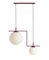 Hängelampe Rot Weiß Glas Kugeln L:72,5 cm...