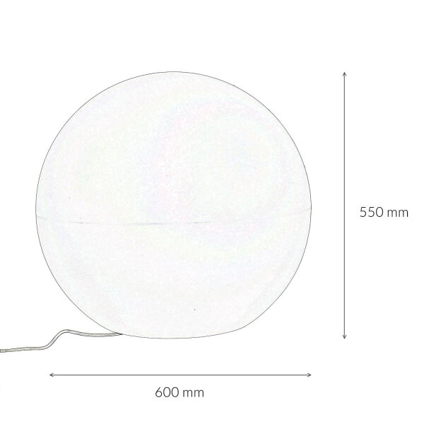 Kugelleuchte Kabel Stecker Ø 60 cm IP65 E27 LED Garten
