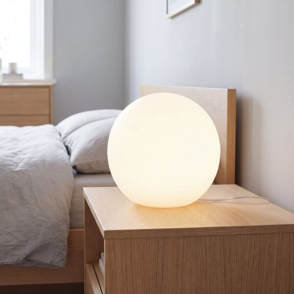 Tischlampe Kugel Ø 30 cm Weiß E27 LED 2700 K Innen