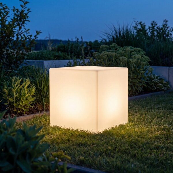 Solar Leuchtwürfel LED Farbwechsler Dimmer Fernbedienung IP65