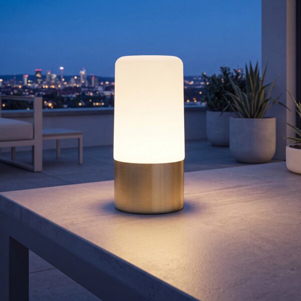 Akku Tischlampe LED Dimmer Farbwechsel tragbar IP44 außen