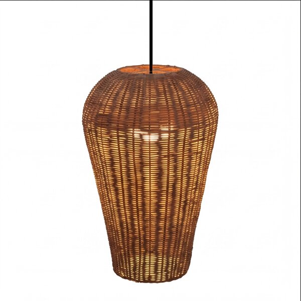 Boho Hängelampe Korb Schirm Natur Ø 31 cm E27 wohnlich