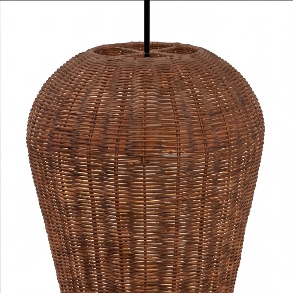 Boho Hängelampe Korb Schirm Natur Ø 31 cm E27 wohnlich