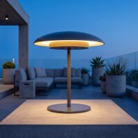 LED Tischlampe Akku Touch Dimmer tragbar Anthrazit IP44 au&szlig;en