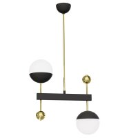 Hängelampe Glas Metall in Schwarz Weiß Gold G9...