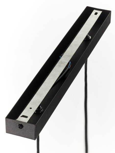 Hängelampe Metall Glas in Schwarz G9 L:54 cm 2-flammig
