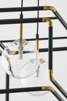Hängelampe Metall Glas in Schwarz G9 L:54 cm 2-flammig