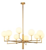 Stilvolle Deckenleuchte Messing Glas in Gold G9 10-flmg