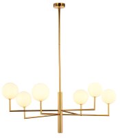 Große Deckenlampe in Gold Weiß Glas Messing...