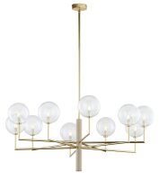 Moderne Deckenleuchte Glas Metall G9 10-flmg Gold Beige