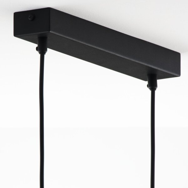 Hängelampe in Schwarz Gold Metall Glas 102 cm lang G9