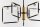 XXL Deckenleuchte Metall Glas Schwarz Gold 83 cm 4-flmg