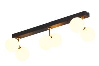 L&auml;ngliche Deckenleuchte Messing Glas G9 68 cm blendarm