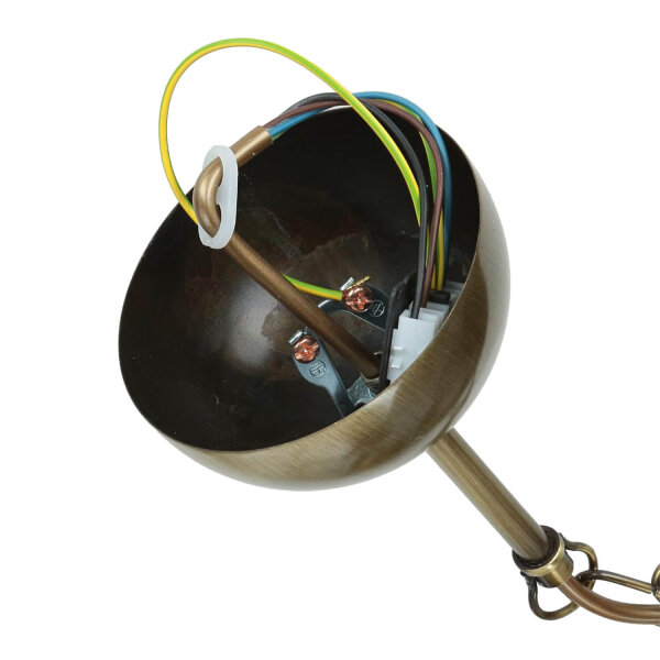 Rustikaler Kronleuchter Metall in Messing E14 6-flammig