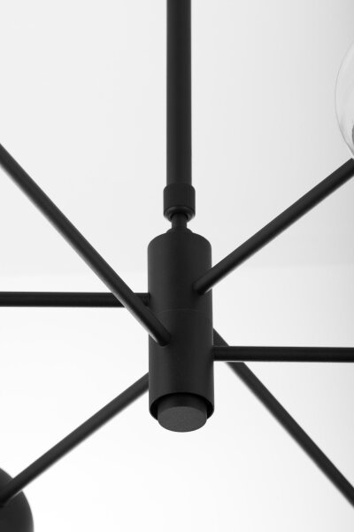Deckenleuchte Metall Glas L:94 cm G9 GU10 Schwarz Chrom