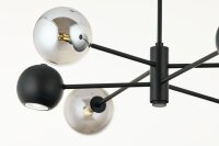 Deckenleuchte Metall Glas L:94 cm G9 GU10 Schwarz Chrom
