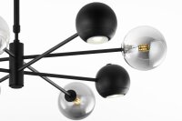 Deckenlampe Metall Glas 100 cm Schwarz Chrom 8-flammig
