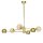 Gro&szlig;e Deckenlampe Metall Glas in Gold Bernstein blendarm