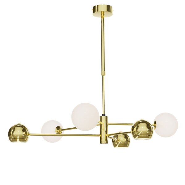 XXL Deckenleuchte in Gold Metall Glas 94 cm G9 GU10