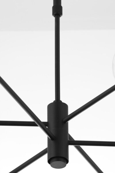 Deckenlampe Schwarz Metall Glas L:94 cm G9 GU10 6-flmg