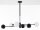 Deckenlampe Schwarz Metall Glas L:94 cm G9 GU10 6-flmg