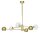 Moderne Deckenlampe Metall Glas in Gold 6-flmg L:94 cm