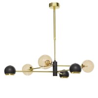 Moderne Deckenleuchte in Gold Schwarz Bernstein G9 GU10
