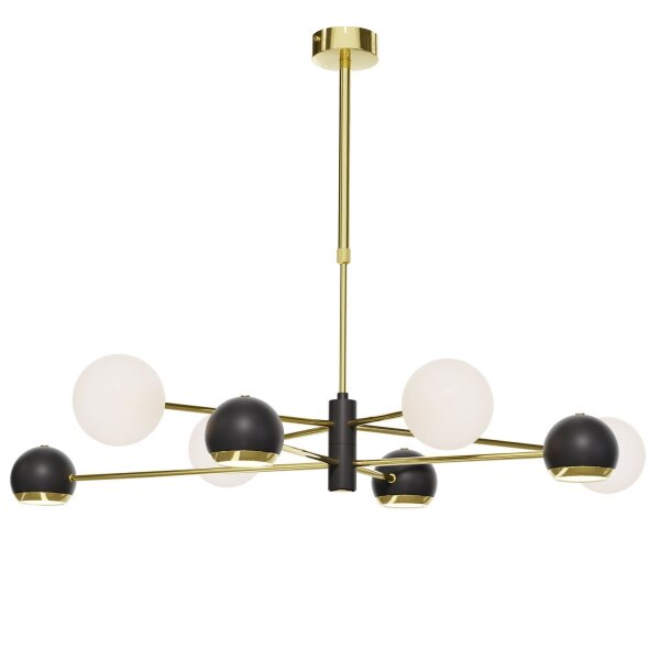 Stilvolle Deckenlampe Metall Glas 100 cm G9 GU10 elegant