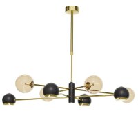 Deckenlampe Metall Glas in Bernstein 100 cm G9 GU10