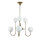 Deckenleuchte Jugendstil Messing Glas in Gold 6-flammig