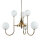 Deckenleuchte Jugendstil Messing Glas in Gold 6-flammig