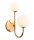 Wandlampe Glas Echt-Messing G9 in Gold Wei&szlig; 2-flammig