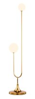 Stehleuchte Echt-Messing Glas 136 cm in Gold Wei&szlig; G9