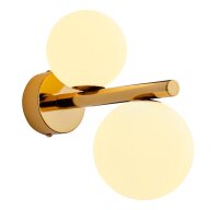 Elegante Wandlampe Messing Glas in Gold Weiß G9...
