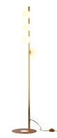 Stehlampe in Gold Wei&szlig; aus Messing Glas 151 cm Modern