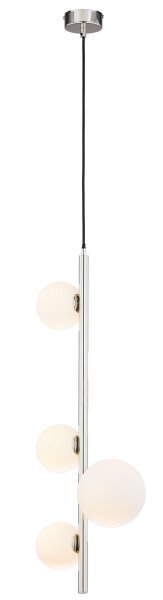 Moderne Pendelleuchte Nickel Glas G9 L:25,5 cm stilvoll