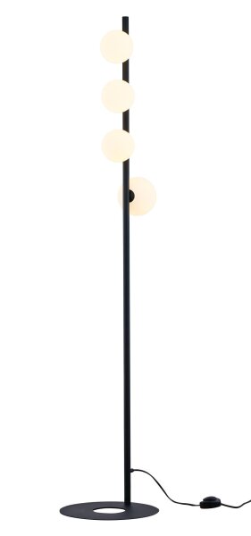 Kleine Stehlampe Metall Glas G9 151 cm mit Fußschalter