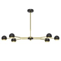 Elegante Deckenlampe Metall GU10 in Gold Schwarz 6-flmg